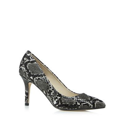 Grey snakeskin-effect high court shoes